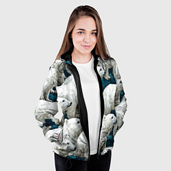 Куртка с капюшоном женская Свора белых медведей, цвет: 3D-черный — фото 2