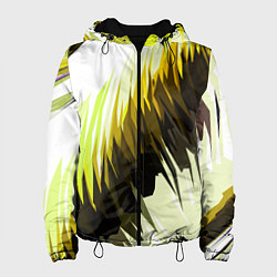 Женская куртка Чёрно-жёлтые острые полосы на белом фоне