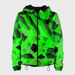Женская куртка Чёрно-зелёная пористая абстракция