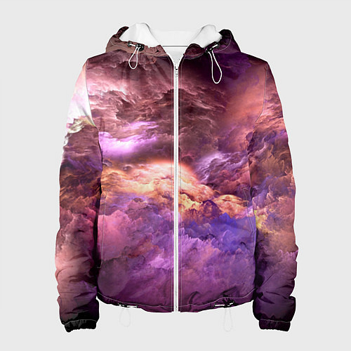 Женская куртка Сиреневый туман текстура / 3D-Белый – фото 1