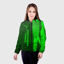 Куртка с капюшоном женская Tokyo Revengers - green gradient по-вертикали, цвет: 3D-черный — фото 2