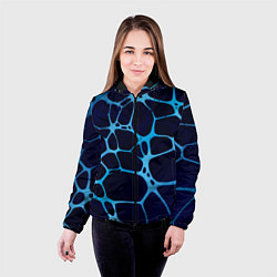 Куртка с капюшоном женская Aqua - абстракция, цвет: 3D-черный — фото 2