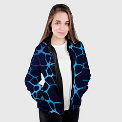 Куртка с капюшоном женская Aqua - абстракция, цвет: 3D-черный — фото 2