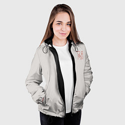 Куртка с капюшоном женская Таня - красная надпись вязью, цвет: 3D-черный — фото 2