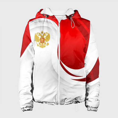 Женская куртка Россия - красный и белый / 3D-Белый – фото 1