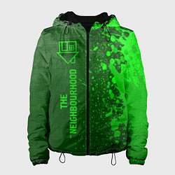 Куртка с капюшоном женская The Neighbourhood - green gradient по-вертикали, цвет: 3D-черный