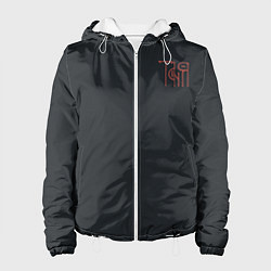 Куртка с капюшоном женская Вязью Татьяна - красная надпись, цвет: 3D-белый