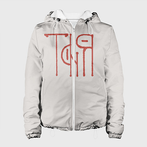 Женская куртка Вязью Татьяна - красная надпись / 3D-Белый – фото 1