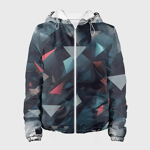 Женская куртка Абстрактный взрыв и осколки / 3D-Белый – фото 1