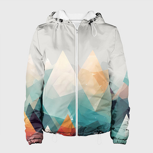 Женская куртка Разноцветный горный хребет / 3D-Белый – фото 1