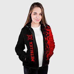 Куртка с капюшоном женская Metallica - red gradient по-вертикали, цвет: 3D-черный — фото 2