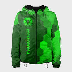 Куртка с капюшоном женская Yamaha - green gradient по-вертикали, цвет: 3D-черный