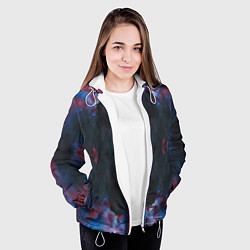 Куртка с капюшоном женская Тай-дай космос, цвет: 3D-белый — фото 2