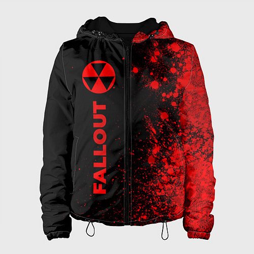 Женская куртка Fallout - red gradient по-вертикали / 3D-Черный – фото 1