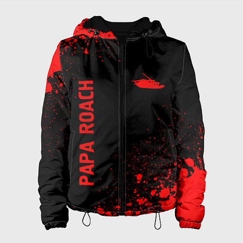 Женская куртка Papa Roach - red gradient вертикально / 3D-Черный – фото 1