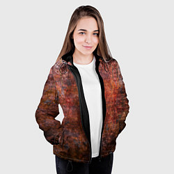 Куртка с капюшоном женская Абстракция - rusty wall, цвет: 3D-черный — фото 2