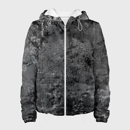 Женская куртка Абстракция - grunge mood / 3D-Белый – фото 1