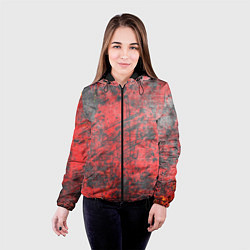 Куртка с капюшоном женская Абстракция - grunge vibe, цвет: 3D-черный — фото 2