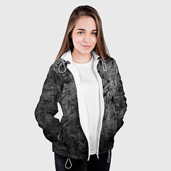 Куртка с капюшоном женская Абстракция - grunge break, цвет: 3D-белый — фото 2