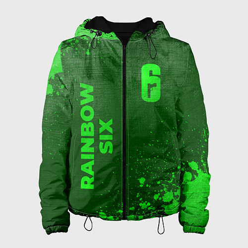 Женская куртка Rainbow Six - green gradient вертикально / 3D-Черный – фото 1