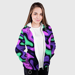 Куртка с капюшоном женская Разноцветный эмоциональный камуфлляж, цвет: 3D-белый — фото 2