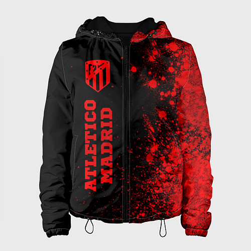 Женская куртка Atletico Madrid - red gradient по-вертикали / 3D-Черный – фото 1