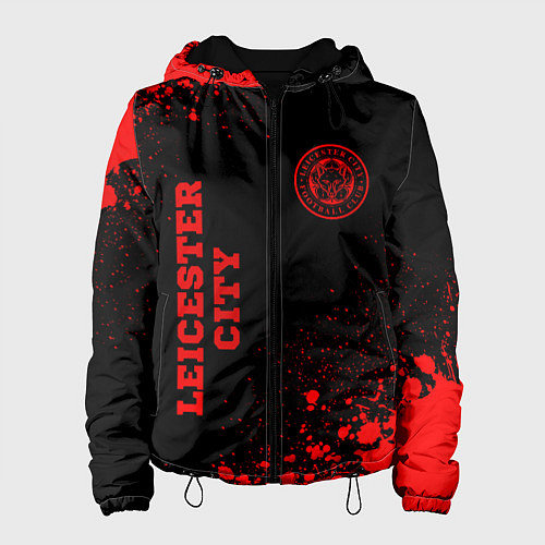 Женская куртка Leicester City - red gradient вертикально / 3D-Черный – фото 1