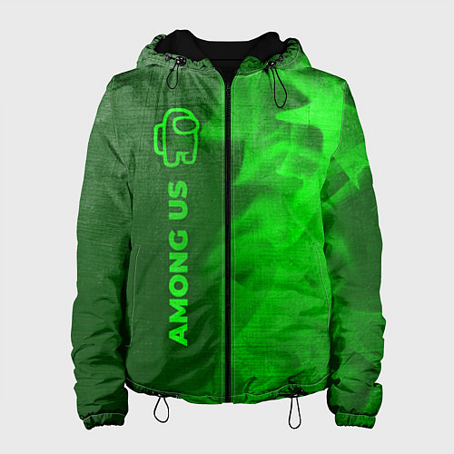 Женская куртка Among Us - green gradient по-вертикали / 3D-Черный – фото 1
