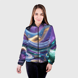 Куртка с капюшоном женская Космическая краска, цвет: 3D-черный — фото 2