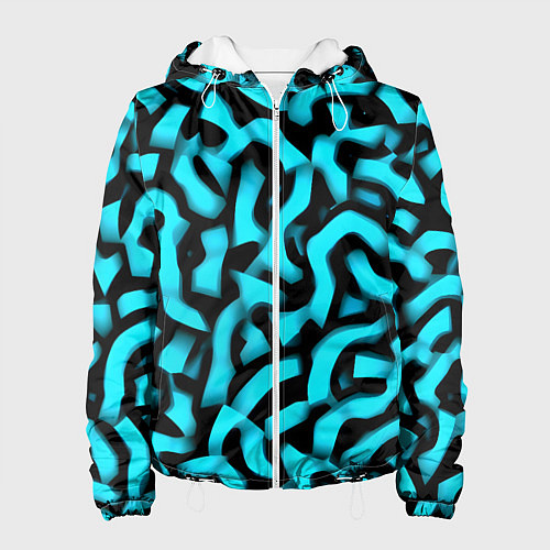Женская куртка Бирюзовая абстракция / 3D-Белый – фото 1