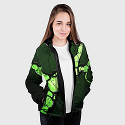 Куртка с капюшоном женская Объемный разлом плиты, цвет: 3D-черный — фото 2