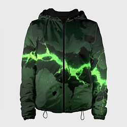 Женская куртка Неоновая плита с зеленым разломом