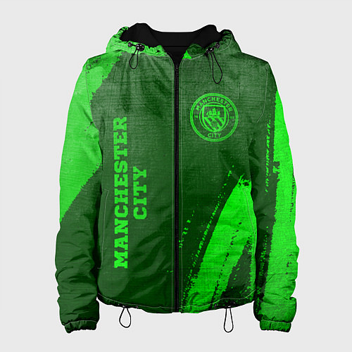 Женская куртка Manchester City - green gradient вертикально / 3D-Черный – фото 1
