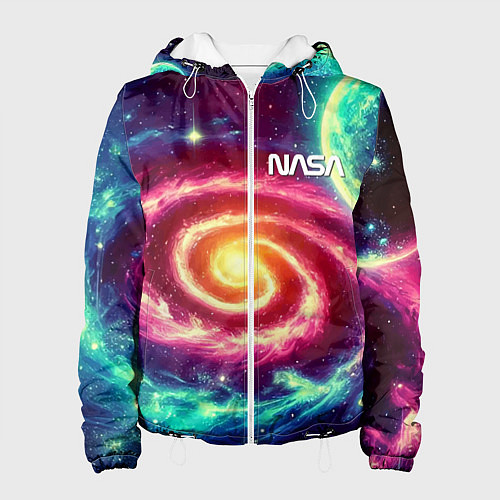 Женская куртка Spiral galaxy - neon glow / 3D-Белый – фото 1