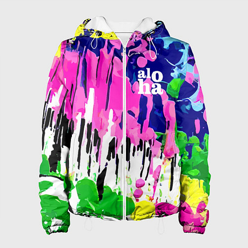 Женская куртка Colorful abstraction - aloha / 3D-Белый – фото 1