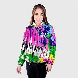 Куртка с капюшоном женская Colorful abstraction - aloha, цвет: 3D-белый — фото 2