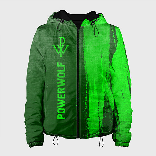 Женская куртка Powerwolf - green gradient по-вертикали / 3D-Черный – фото 1