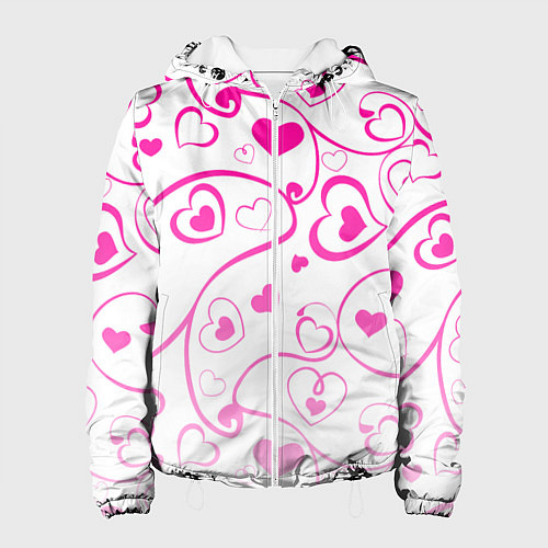 Женская куртка Узорные сердца / 3D-Белый – фото 1