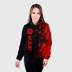 Куртка с капюшоном женская Jeep - red gradient по-вертикали, цвет: 3D-черный — фото 2