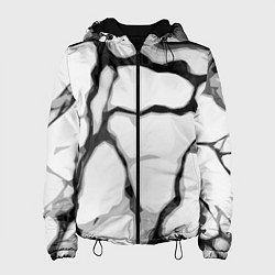 Женская куртка Чёрные абстрактные полосы на белом фоне