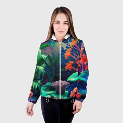 Куртка с капюшоном женская Морское дно с кораллами, цвет: 3D-белый — фото 2