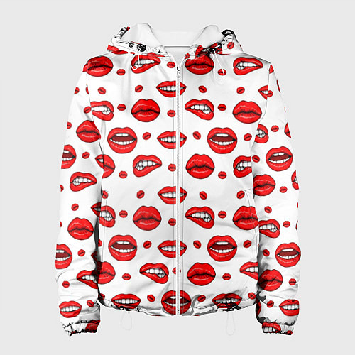 Женская куртка Губной паттерн / 3D-Белый – фото 1