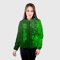 Куртка с капюшоном женская Manchester United - green gradient по-вертикали, цвет: 3D-черный — фото 2