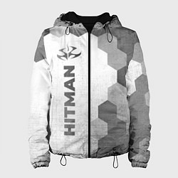Куртка с капюшоном женская Hitman - white gradient по-вертикали, цвет: 3D-черный