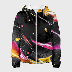 Женская куртка Мазки краски на черном