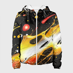 Куртка с капюшоном женская Текстура краска, цвет: 3D-белый