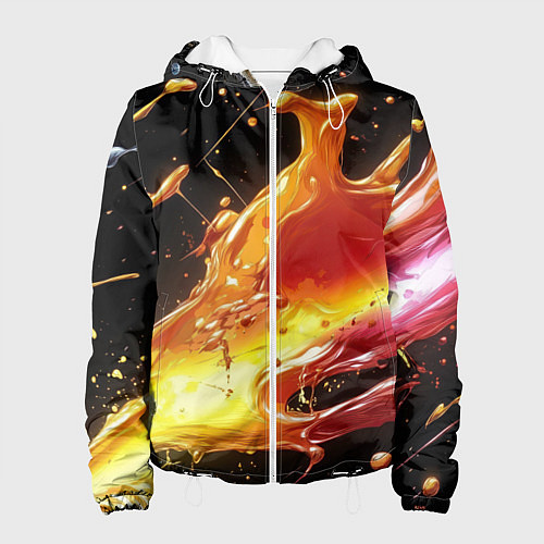 Женская куртка Динамичная краска текстура / 3D-Белый – фото 1