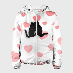 Куртка с капюшоном женская Любовные объятия, цвет: 3D-белый