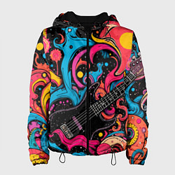 Женская куртка Psychedelic abstract guitar