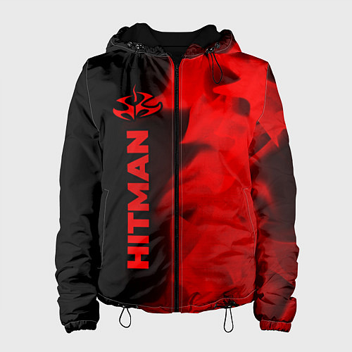 Женская куртка Hitman - red gradient по-вертикали / 3D-Черный – фото 1